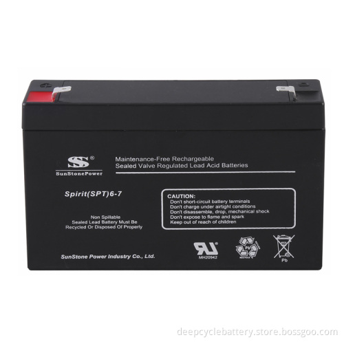 VRLA/SLA UPS Battery, Industrial Maintenance Free 6V7ah